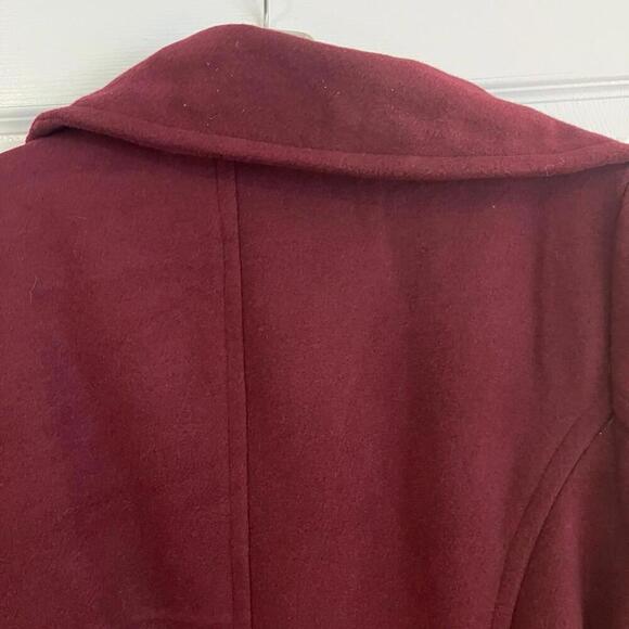 Valerie Stevens Womens Jacket with Tie‎ Belt Burgundy Large Wool Large Buttons - Picture 14 of 14